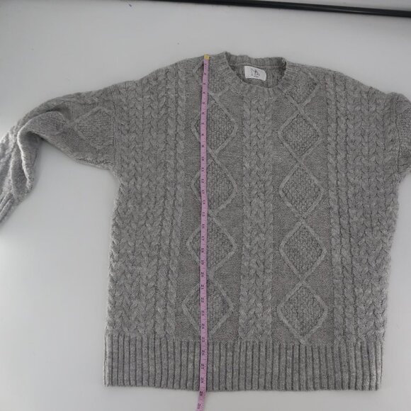 Hot Gingerr Women's Gray Cable Knit Sweater Size XL - Picture 4 of 9